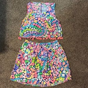 Lilly Pulitzer crop top and skirt set